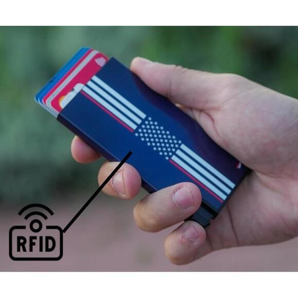 Other - Ultra Slim RFID Blocking Mens Wallet Card Holder American Flag Design Aluminum
